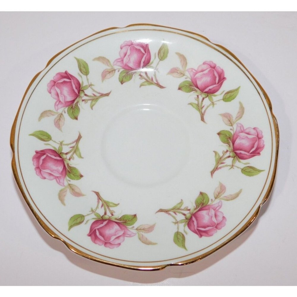 VTG Paragon TeaCup & Saucer Pastel Mint Green Cabbage Rose Gold Trim Pedestal - Picture 8 of 11